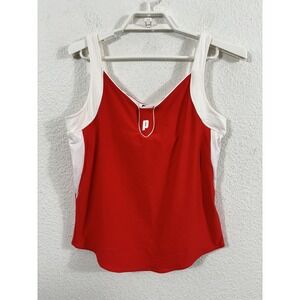 Prince Tank Top Shirt Fits like a Medium Red White Athletic Tennis Sleeveless